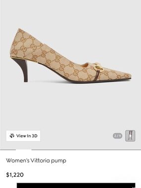 Gucci Vittoria Monogram  Kitten Heel Pump